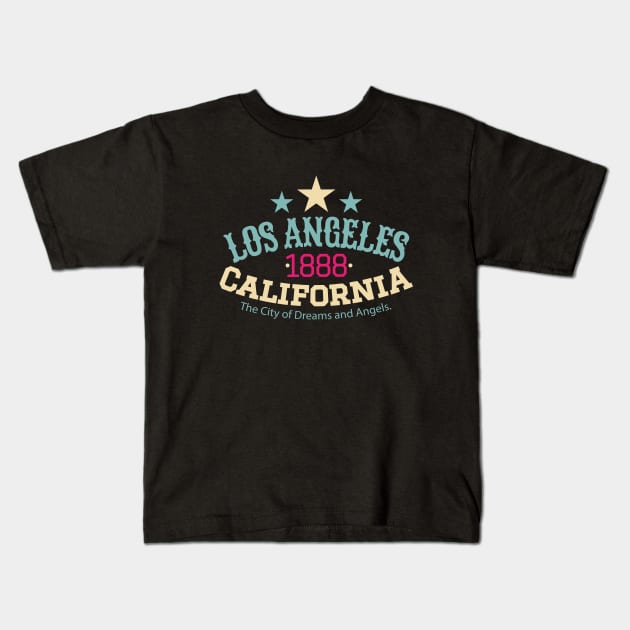 Los Angeles California 1888 - Los Angeles College style Logo Kids T-Shirt by Boogosh